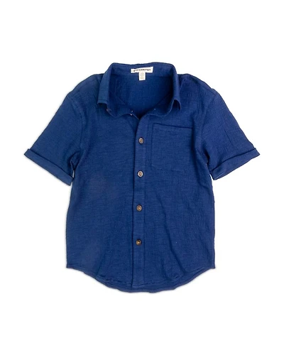 Boys' Beach Cotton Blend Button Down Shirt - Little Kid, Big Kid
