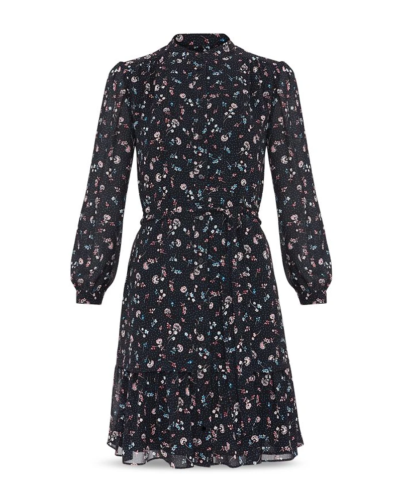 Pearl Printed Tie Waist Dress