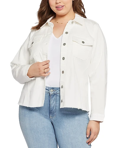 Nydj Plus Frayed hem Denim Jacket