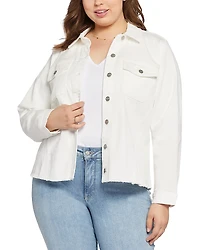 Nydj Plus Frayed hem Denim Jacket
