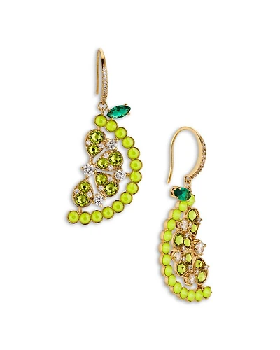 Foodie Lemon Drop Earrings, 1.6"L