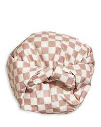 Satin Lined Flexi Shower Cap - Terracotta Checker