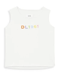 DL1961 Girls' Marcie Cotton Logo Embroidered Tank - Little Kid