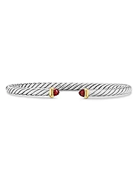 David Yurman Sterling Silver & 14K Yellow Gold Cable Flex Rhodolite Garnet Bracelet, 4mm