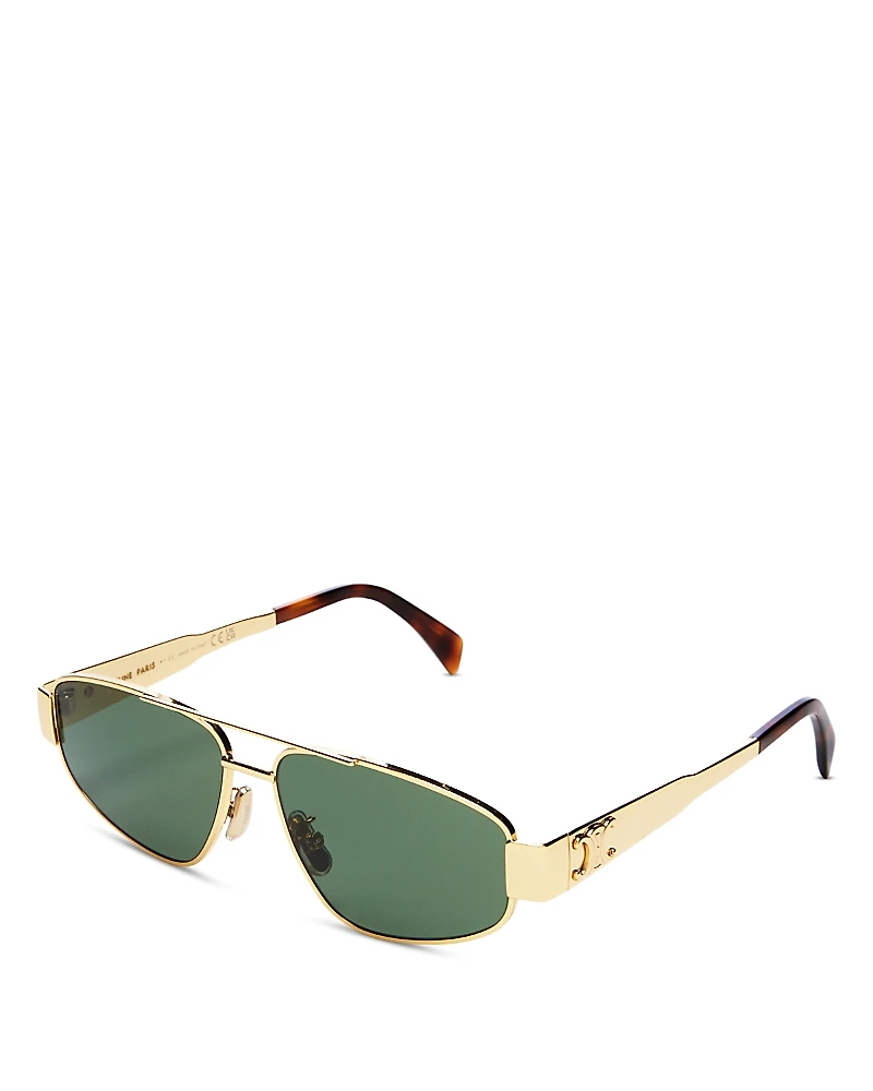 Celine Metal Triomphe Pilot Sunglasses, 57mm