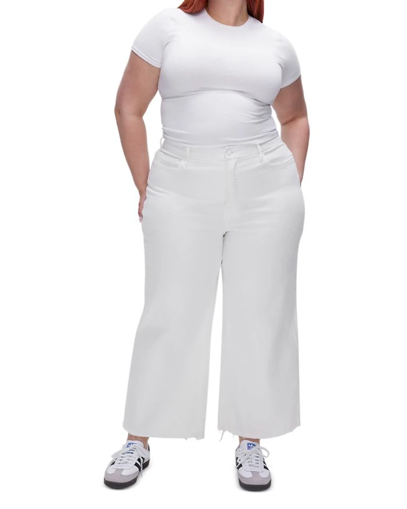 Good Waist Palazzo Cropped Jeans W001