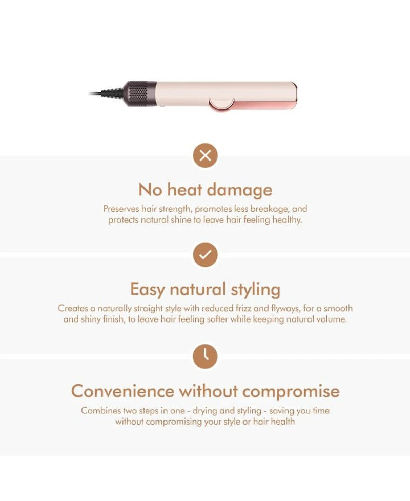 Airstrait™ Straightener | Ceramic Pink/Rose Gold