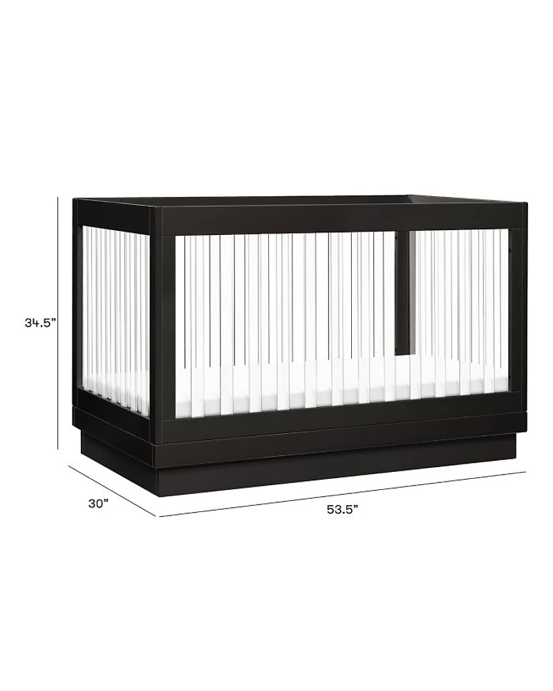 Harlow Acrylic 3 in 1 Convertible Crib with Toddler Bed Conversion Kit