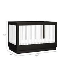 Harlow Acrylic 3 in 1 Convertible Crib with Toddler Bed Conversion Kit