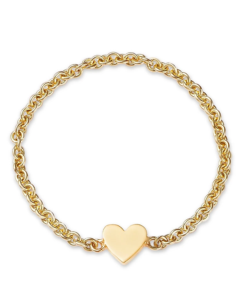 Zoe Chicco 14K Yellow Gold Itty Bitty Symbols Heart Chain Ring