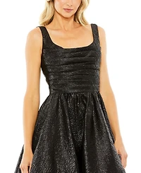 Metallic Pleated Bodice Ballgown