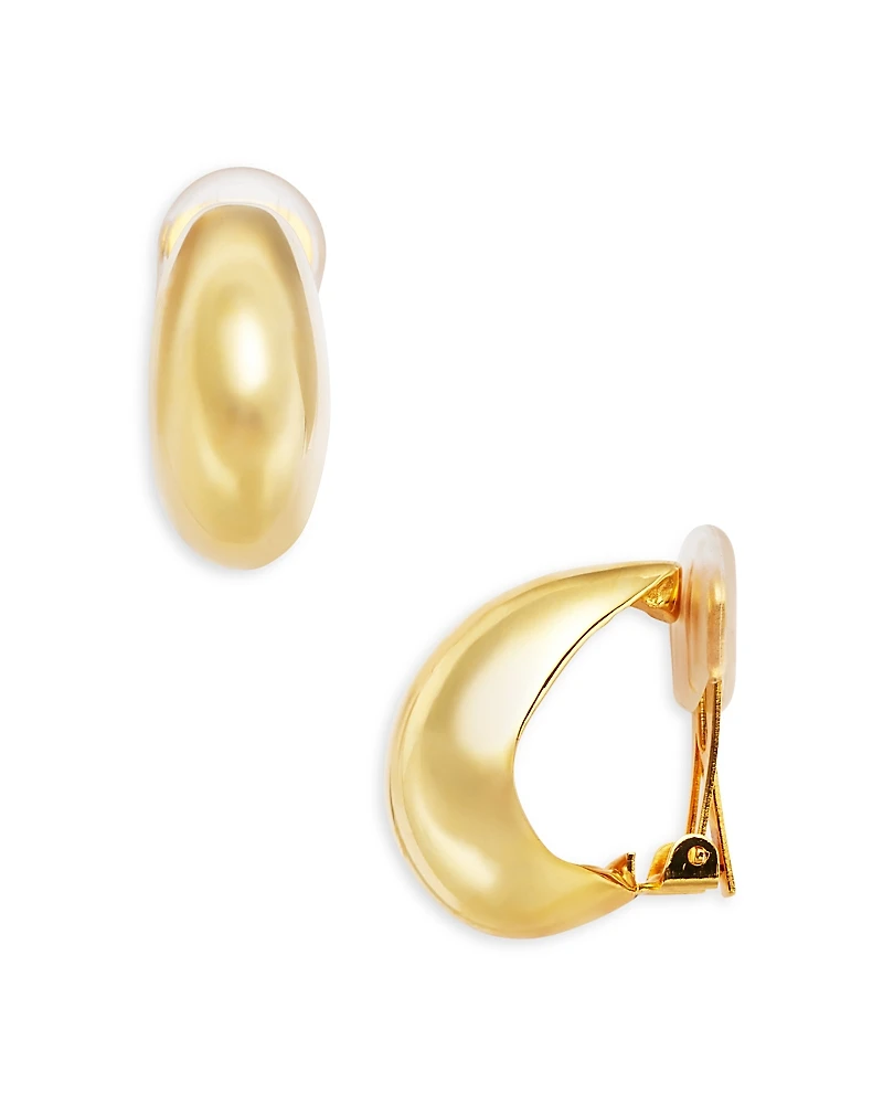 Kenneth Jay Lane Tapered Half Hoop Clip On Earrings