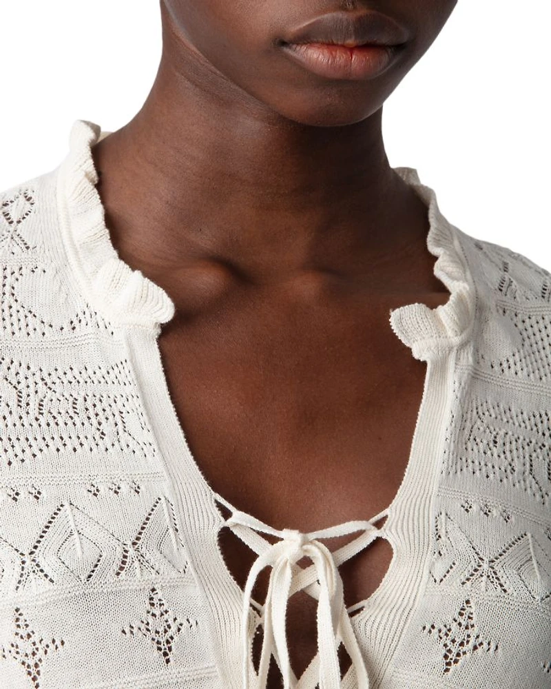 Taho Co Dentelle Cotton Lace Sweater