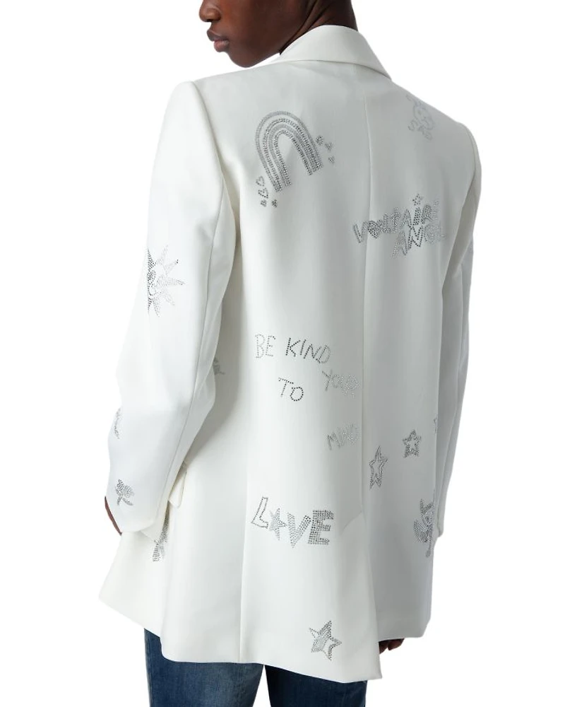 Viva Multistrass Rhinestone Embellished Blazer