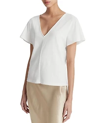 V Neck Flutter Sleeve Tee