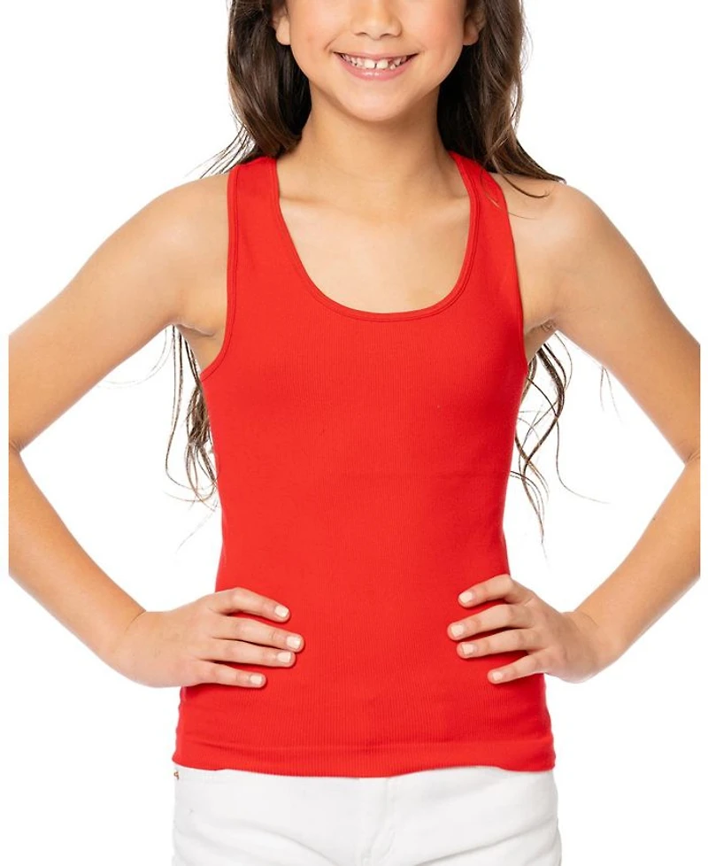 Ribbed Racer Back Tank Top - (7-10 Big Kid