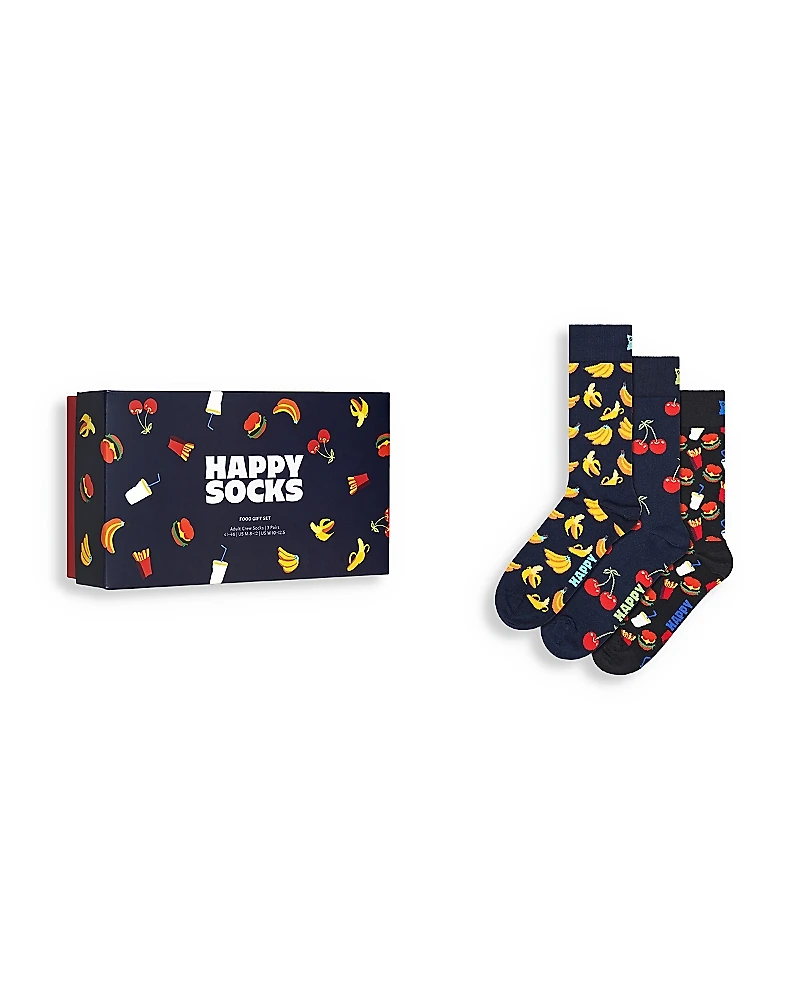 Happy Socks Food Crew Socks Gift Set, Pack of 3