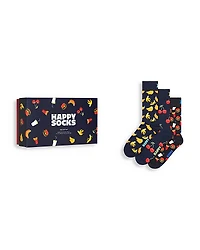 Happy Socks Food Crew Socks Gift Set, Pack of 3