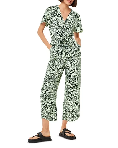 Diagonal Leopard Print Jumpsuit