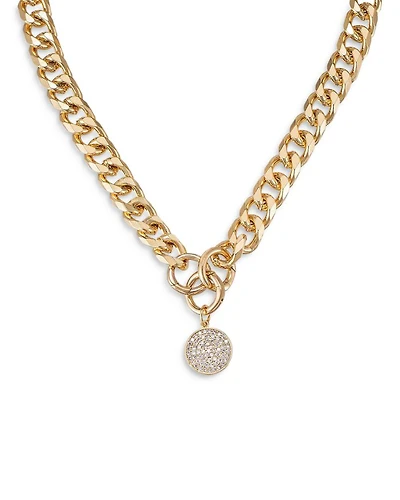 Crystal Disc Charm Chain Necklace, 18"
