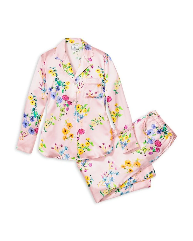 Blush Mulberry Silk Brilliant Botanical Pajama Set