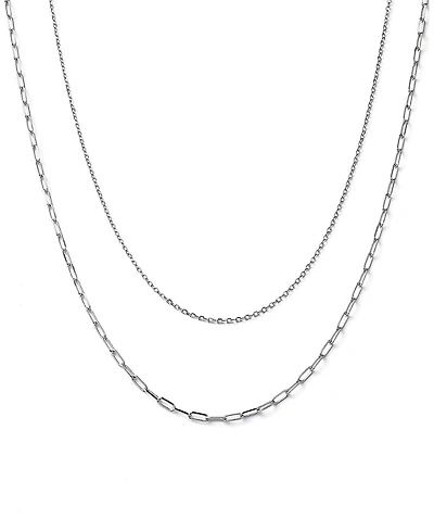 Ana Luisa 10K White Gold Layered Necklace