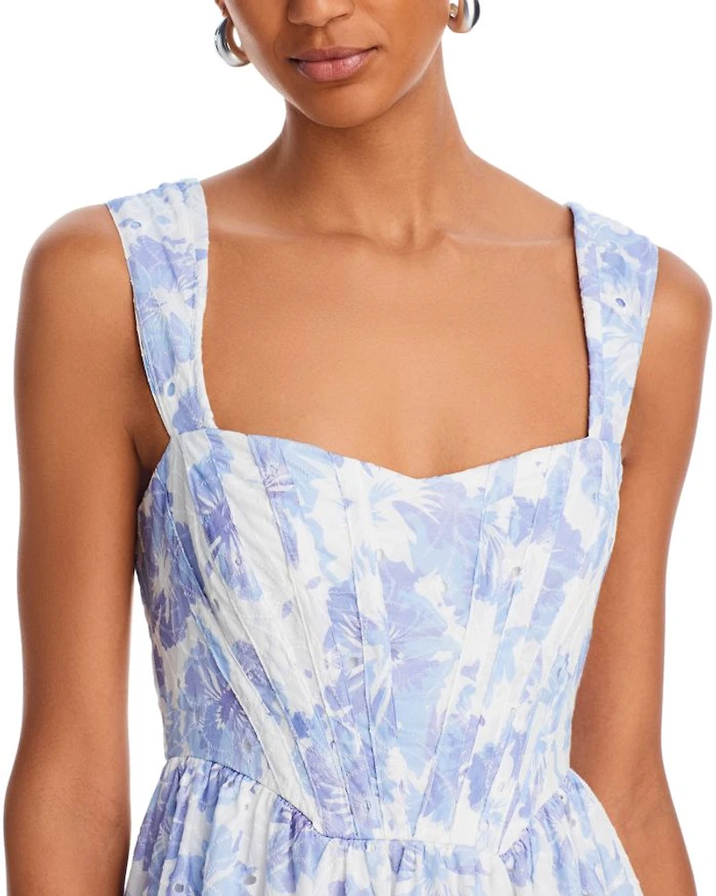 Eyelet Bustier Midi Dress - Exclusive