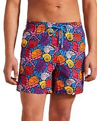 Moorea Noumea Sea Shells Print 5" Swim Trunks