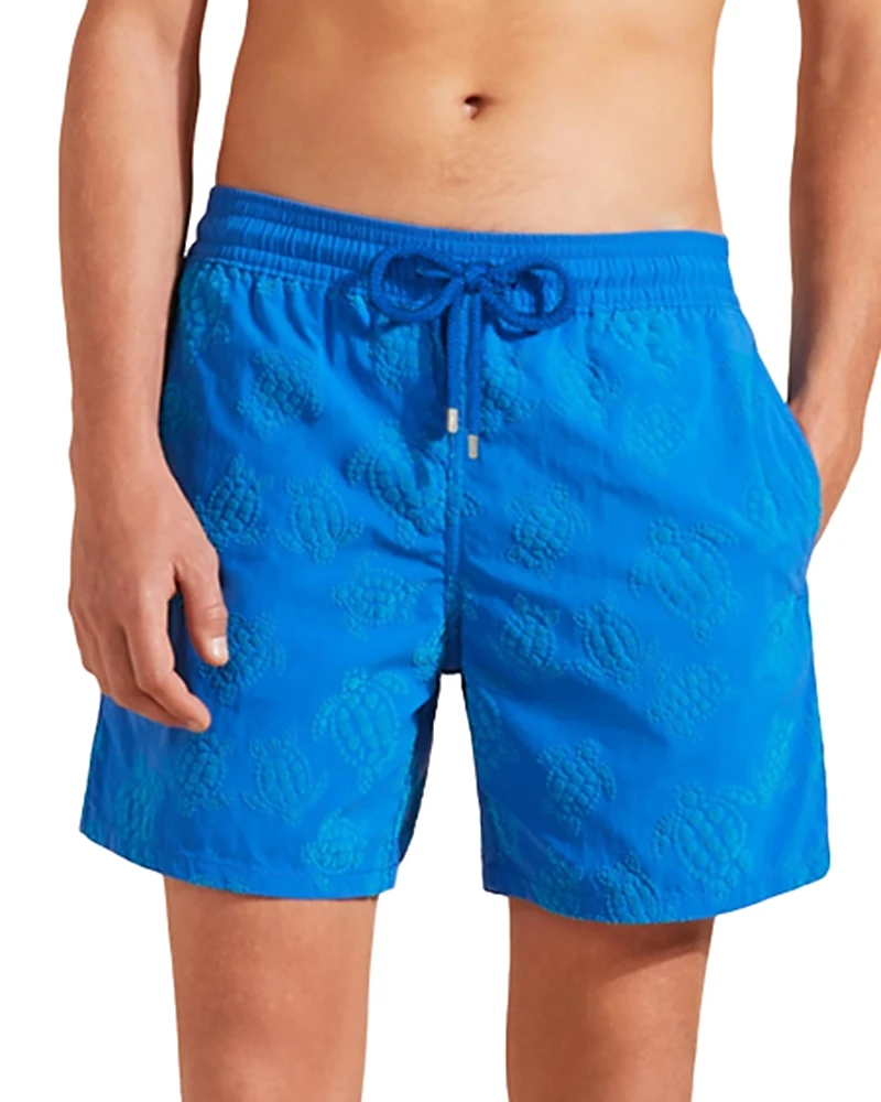 Vilebrequin Moorea Flock Vendome Turtles Print 5 Swim Trunks