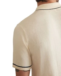Wyatt Cotton, Nylon, & Merino Wool Tipped Sweater Knit Standard Fit Button Down Shirt