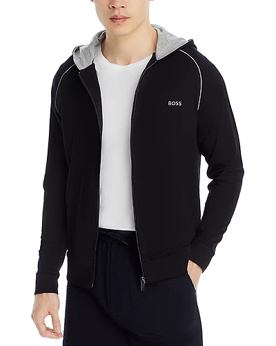 Boss Mix & Match Cotton Blend Full Zip Hooded Jacket