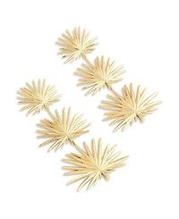 Triple Fan Palm Earrings in 18K Gold Plated