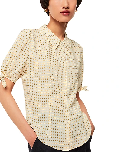 Whistles Oval Spot Tie Sleeve Shirt