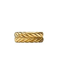Men's 18K Yellow Gold Chevron Double Row Band