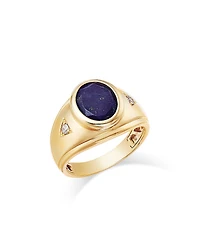 Bloomingdale's Fine Collection Men's Lapis & Diamond Ring