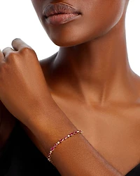 Ruby & Diamond Link Bracelet in 14K Yellow Gold