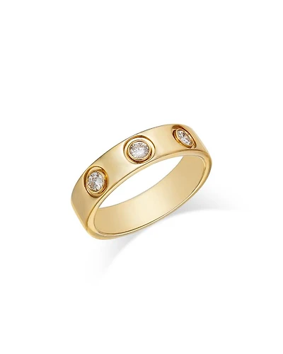 Men's Diamond Bezel Band in 14K Yellow Gold, 0.25 tcw