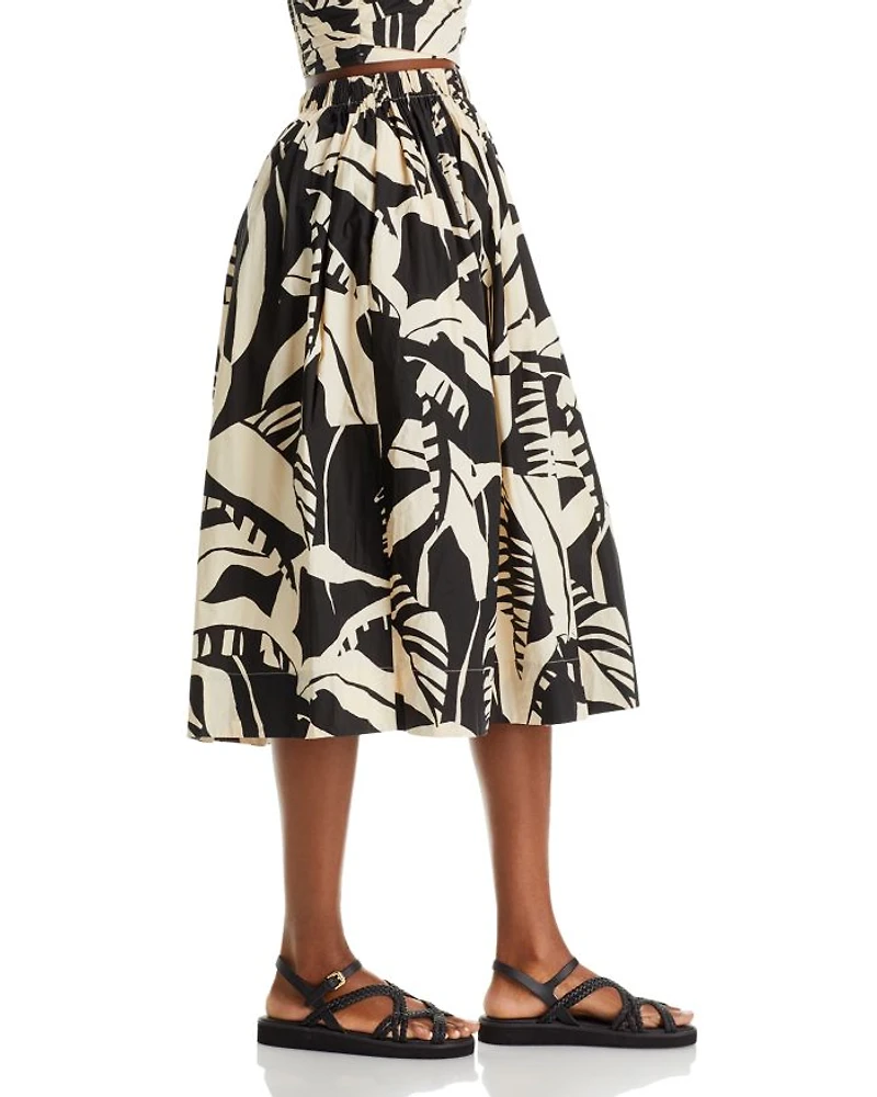 Amari Floral Print Poplin Skirt