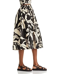 Amari Floral Print Poplin Skirt