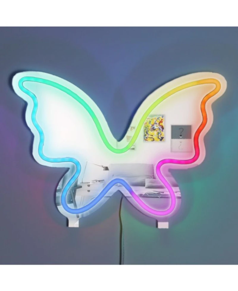 Unisex Mirror Butterfly Neon sign with RBG lights - Ages 6 Years +