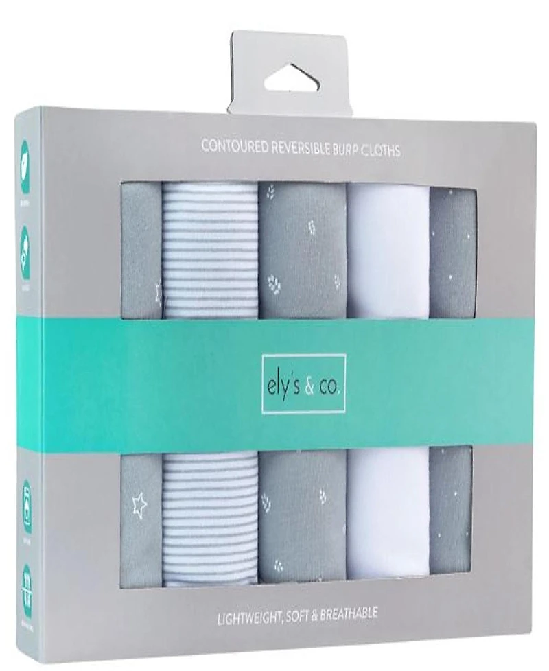 Ely's & Co. Unisex Middle Layer Reversible Burp Cloth Fleece 5 Pack - Baby