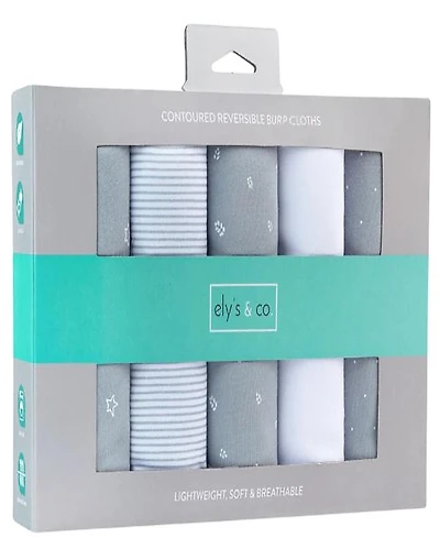 Ely's & Co. Unisex Middle Layer Reversible Burp Cloth Fleece 5 Pack - Baby