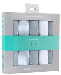 Ely's & Co. Unisex Middle Layer Reversible Burp Cloth Fleece 5 Pack - Baby