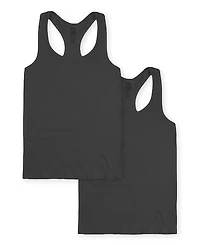 Malibu Sugar Bundle of Two Ribbed Racer Back Tank Top - (10-14