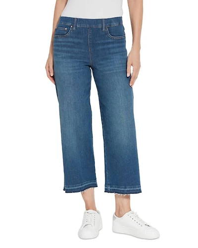 Frances High Rise Cropped Wide Leg Jeans Authentic Midwash