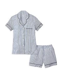 Petite Plume French Ticking Pima Pajama Shorts Set