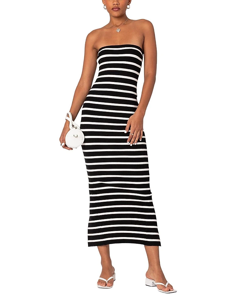 Edikted Knit Back Slitted Maxi Dress