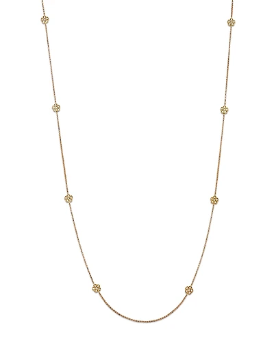 Roberto Coin 18K Yellow Gold Daisy By The Inch Diamond Flower Long Statement Necklace, 36