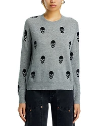 Skull Print Crewneck Cashmere Sweater - Exclusive