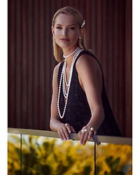 18K Yellow Gold Japanese Akoya Cultured Pearl Strand Necklace, 26"
